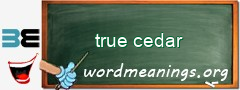 WordMeaning blackboard for true cedar